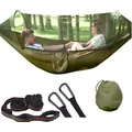 Camping Hammock with Mosquito Net Pop-Up Light Portable Outdoor Parachute Hammocks Swing Sleeping