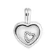 Floating Heart Locket Beads For 925 Sterling Silver Original Bracelets Open Lock Clear CZ Crystal