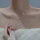 Silver Color Inlaid Zircon Bowknot Tassel Necklaces for Women Heart ECG Cherry Pearl Flower Clavicle