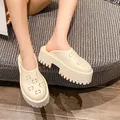 Women Slippers Big Size 42 High Quality Luxury Beach Sandals Round Toe Chunky Wedges Mules Slidders