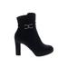 Impo Boots: Strappy Chunky Heel Casual Black Solid Shoes - Women's Size 6 1/2 - Round Toe