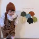 Korea 2023 Autumn Baby Knit Hat Solid Color Kids Beanie Cap Kids Ear Protection Hat Children's