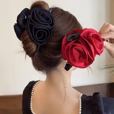 13cm Rose Flower Large Hair Claw Women Elegant finishing Hair Accessories Pinzas Para El Cabello