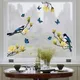 Autocollants de branche de fleur jaune d'oiseau simulé autocollants de fenêtre de jardin chambre à
