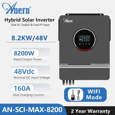Onduleur solaire hybride à onde sinusoïdale pure régulateur intégré contrôleur PT 160A-180A