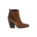 Kendall & Kylie Ankle Boots: Brown Solid Shoes - Women's Size 7 1/2 - Almond Toe