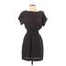 BCBGeneration Casual Dress - Mini Crew Neck Short sleeves: Black Dresses - Women's Size X-Small