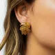 Boucles d'oreilles en spirale tressées en métal plaqué or vintage pour femmes boucle d'oreille
