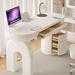 Recon Furniture Oval Writing Desk, Solid Wood in White | 31.5 H x 62.99 W x 23.62 D in | Wayfair Desk0328TB4934668840524RF160