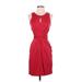 Banana Republic Issa London Collection Casual Dress - Party Keyhole Sleeveless: Red Solid Dresses - Women's Size 0