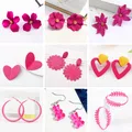 Boucles d'oreilles fleur rose rouge pour femmes bijoux d'oreille féminins coeur d'amour fleurs en