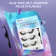 Cils auto-adhésifs sans colle faux cils 3D imperméables pose de poète maquillage facile sans