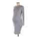 Hello Miz Casual Dress - Bodycon High Neck Long sleeves: Gray Dresses - Women's Size Medium Maternity