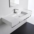 Scarabeo by Nameeks Ceramic 48" Wall Mounted Bathroom Sink w/ Overflow | 5.5 H x 47.6 W x 18.1 D in | Wayfair Scarabeo 5125-TB-Three Hole