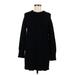 Zara Casual Dress - Mini Crew Neck Long sleeves: Black Print Dresses - Women's Size Medium