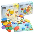 Ensemble de jouets d'activité de galets arc-en-ciel colorés pour enfants pochoir empilable jouet