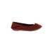 Hush Puppies Flats: Burgundy Print Shoes - Women's Size 6 1/2 - Almond Toe