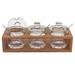 Foundry Select Mouth Blown Crystal 3 Jar Spice Jar & Rack Set Wood/Glass in Brown | 6 H x 12 W x 5 D in | Wayfair 1EB8F377AD054F98A8E9A38FC7B49AE8
