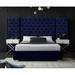 Everly Quinn Tufted Platform Bed Upholstered/Velvet in Blue | 64 H x 114 W x 86 D in | Wayfair FF567514DF344618ADBEFD9E00AA60B2