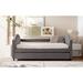 Red Barrel Studio® Full Size Daybed w/ Twin Size Trundle, Wood Slat Support, Beige Upholstered/Linen in Gray | 36.2 H x 56 W x 81.3 D in | Wayfair