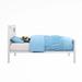 17 Stories Twin Bed, Blue Upholstered/Metal in White | 44 H x 41 W x 79 D in | Wayfair E7DDC0EDFE3D414A8D56BCB4EDAF216F