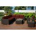 Wade Logan® Buckholtz 9 Piece Sectional Set w/ Cushions Synthetic Wicker/All - Weather Wicker/Wicker/Rattan in Brown | Outdoor Furniture | Wayfair