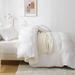 Alwyn Home All Season Feather Down Comforter, Reversible Comforter w/ Corner Tabs Down & Feather Blend/Goose Down, in White | Wayfair