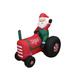 The Holiday Aisle® Santa Claus Drive Tractor Blow up Holiday Yard Decoration Inflatable Polyester in Black/Green/Red | 64 H x 64 W x 46 D in | Wayfair