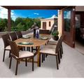 Lark Manor™ Anautica 9 Piece Teak Outdoor Dining Set w/ Cushions Wood/Teak in Brown/White | 29 H x 71 W x 39 D in | Wayfair