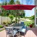 Arlmont & Co. Mirela Outdoor 10 X 6.5Ft Rectangular Umbrella Patio Market Outside Table Umbrella For Deck, Poolside & Patio, in Red | Wayfair