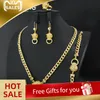 Brasilianischer Goldschmuck, Halskette mit Leoparden-Anhänger, 21 Karat vergoldet, cooler Punk, Hip Hop, Naher Osten, Damen und Herren, Luxus-Schmuck