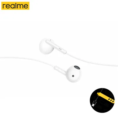 Neue Realme Buds Classic Typ-C RMA2005 kabelgebundene Musik-Kopfhörer mit Kabelsteuerung, HD-Mikrofon, Anruf-Kopfhörer für Huawei Xiaomi General Image