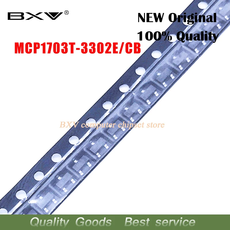 10PCS MCP1703T-3302E/CB SOT-23 MCP1703 3,3 V SOT23 MCP1703T neue original Image