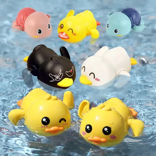 Niedliche schwimmende Ente Bades pielzeug für Kleinkinder schwimmende Aufzieh spielzeug für 1-3