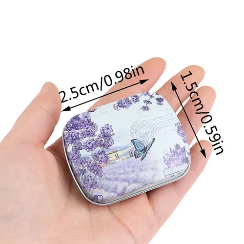 1pc Blechdose Blechdose Lavendel Mini Zinn Box Versiegelt Glas Verpackung Boxen Schmuck Candy Box