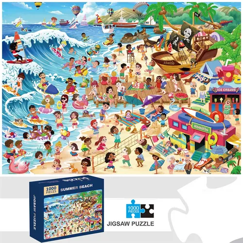 1000 Stück Sommer Strand Puzzle Wohnkultur Erwachsene Puzzlespiele Familie Spaß Boden Puzzles