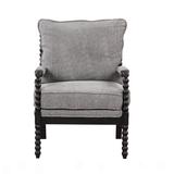 Armchair - Langley Street® Lorentz 26.5 Wide Armchair Wood/Polyester in Gray/Black | 35.5 H x 26.5 W x 30.8 D in | Wayfair