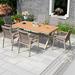 Wildon Home® Nadrea Rectangular 59.05" L Outdoor Restaurant Dining Set in Brown/Gray | 59.05 W x 35.43 D in | Wayfair