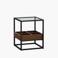 17 Stories Saxatil Single Coffee Table Glass/Metal in Black | 21.7 H x 17.7 W x 17.7 D in | Wayfair 0ED86A22391C40BF933517A3CE6E8029