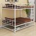 Isabelle & Max™ Full Over Full Metal Bunk Bed w/ Shelf & Guardrails in White | Wayfair 66DD5D7A46D045DA86A04F521EFCD276