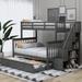 Wenty Stairway Twin-Over-Full Bunk Bed w/ Trundle, Storage & Guard Rail For Bedroom, Dorm, For Adults, Gray(OLD SKU :LT000119AAE) | Wayfair