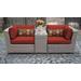 Florence 3 Piece Outdoor Wicker Patio Furniture Set 03b in Terracotta - TK Classics Florence-03B-Terracotta