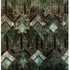Art Deco Fabric Sold by Meter Geometric Green Marble Velvet Sewing Material Graphical Diamonds Pattern for Curtains Blinds Cushions Upholstery, Multi