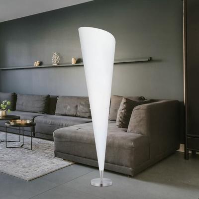 Led Stehlampe Standleuchte im Trichter Design Wohnzimmerlampe Stehleuchte aus Nickel, Schlafzimmer Image