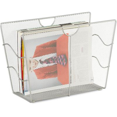 Relaxdays - Zeitungsständer Mesh, Zeitschriftensammler Metall, Zeitungshalter stehend, HxBxT: 27 x Image