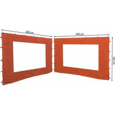 Quick Star - 2 Seitenteile mit pe Fenster 300/400x197cm für Rank Pavillon 3x4m Seitenwand Terra /