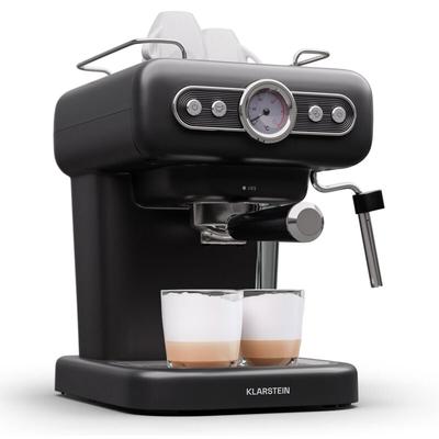 Espresso Siebträgermaschine mit Milchaufschäumer, 1,2L Retro Mini-Espressomaschine mit Siebträger,