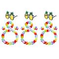 3 Set Party Hawaiian wreath set of four pieces pineapple glasses combination set event holiday dressing props