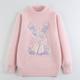 Kids Girls' Sweater Solid Color School Other Prints Long Sleeve Crewneck Active 3-13 Years Spring White Pink Red