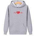 Couple's Hoodie Sweatshirt Pullover Heart Valentine's Day Casual Sports Print Drawstring Front Pocket Black White Red Active Sportswear Hooded Long Sleeve Top Micro-elastic Spring Fall